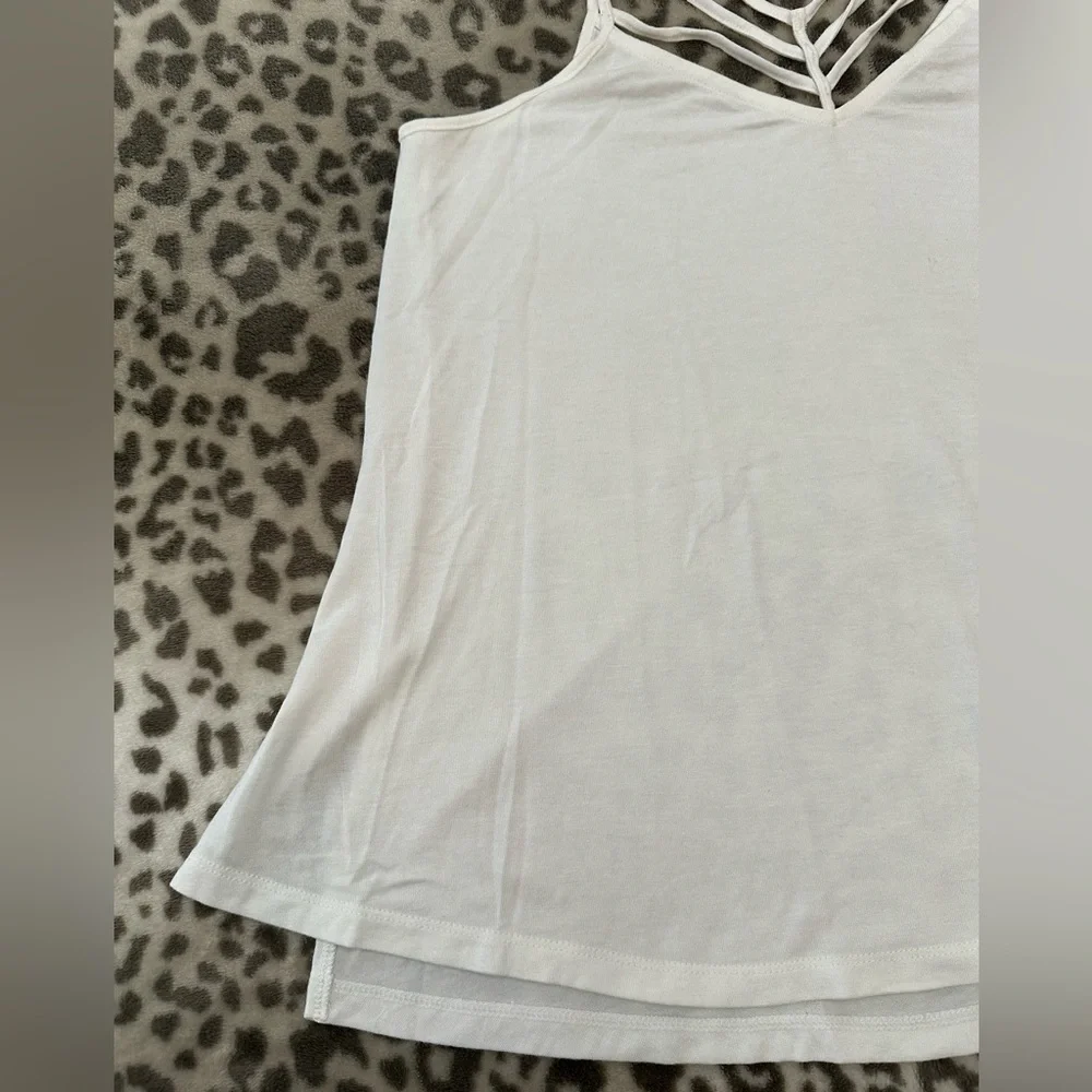 2015 Express One Eleven Double V-neck Strappy Front Cami Tank Top White Small